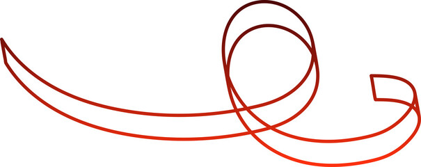 Red ribbon line. Decoration for party, holiday