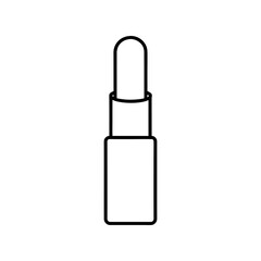 Illustration of a lipstick tube in black outline on transparent background