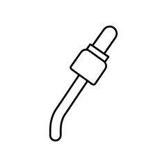 Illustration of a dropper with a curved bottom line on transparent background