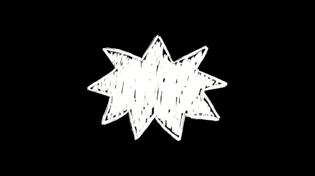 Hand drawn animated star video: short scribble doodle loop animation of a minimal burst effect or sparkle graphic