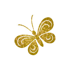 Glitter butterfly clipart ornament element isolated