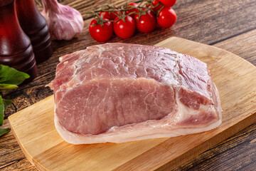 Raw pork meat fillet piece