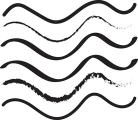 Various abstract textured brush strokes on a white background