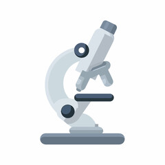 Elegant Microscope Icon in Flat Design
