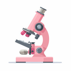 Fototapeta premium Detailed Microscope Icon in Flat Style