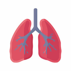 Simple Lung Icon in Flat Design
