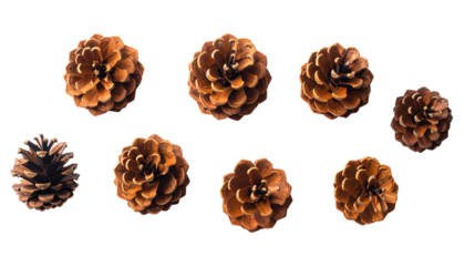 Top view of pine cone isolated on solid white background