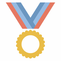 Elegant Medal Icon in Flat Style
