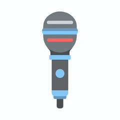 Sleek Microphone Icon in Flat Style