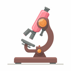 Microscope Icon in Classic Flat Design