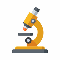 Vintage Microscope Flat Vector Icon Design