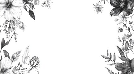 Monochrome floral border design (2)
