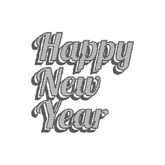 New year day lettering typography art graphic