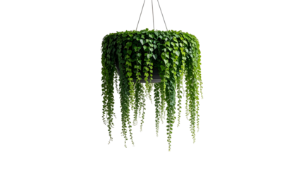 Hanging plant cascading down in lush greenery