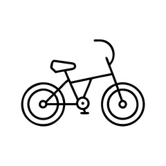 Fototapeta premium Outline of a bicycle in minimalist style on white background 