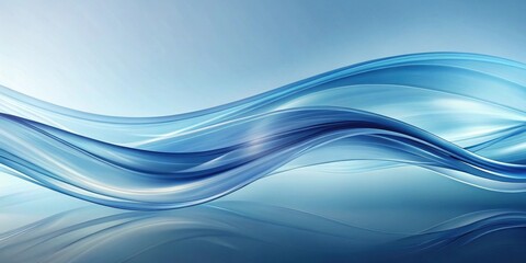 Naklejka premium Abstract Serene Blue Waves A Smooth, Flowing Design for Modern Presentations and Websites
