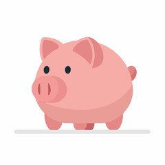Fototapeta premium Classic Piggy Bank Icon in Flat Style
