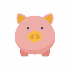 Fototapeta premium Piggy Bank Icon in Flat Vector Style