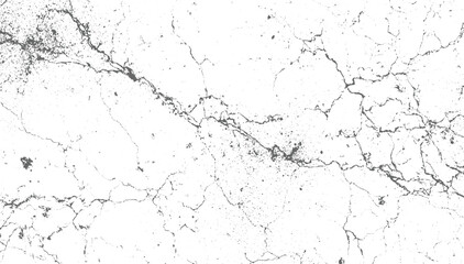 Gray cracks and speckles on white background abstract black