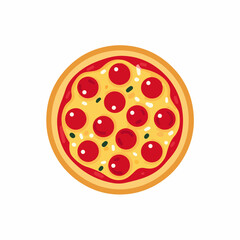 Fototapeta premium Pizza object flat vector icon design