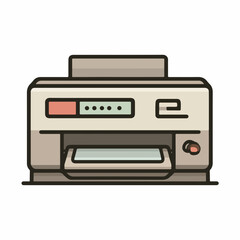 Fototapeta premium Printer outline icon in flat style