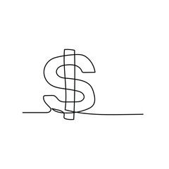 logo design flat continuous line dollar logo