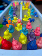 Fairground attraction: colourful duck pond