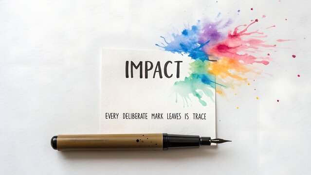 Impact concept showing ink and paint splashes with text