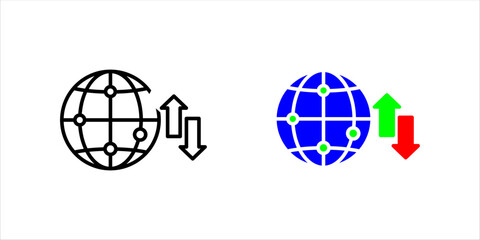 international trading icon set . vector illustration, pictogram isolated on white background. color editable	
