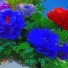 Various oil paintings, flowers, cat and dog landscapes, fruit landscapes, geese, tulips, lakes, roses, peonies, forests