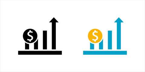 Graph, chart icon set. Statistics and analytics icons. Growth chart symbols. Vector icons	
