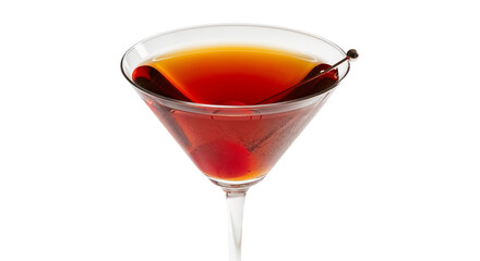 Refreshing Cocktail Manhattan on transparent background