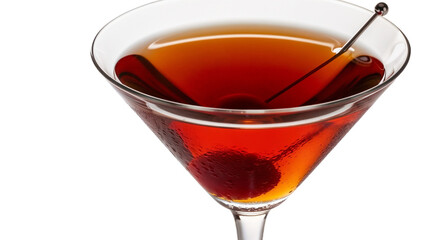 Refreshing Cocktail Manhattan on transparent background