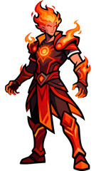 Fototapeta premium Fierce warrior figure embodies the intense power of elemental fire