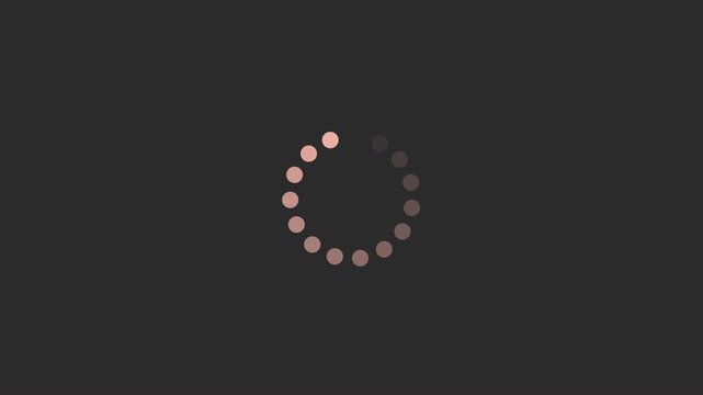 Circle loading animation with rotating dots for indicating progress. Ideal for tech websites, apps, presentations, and digital projects.