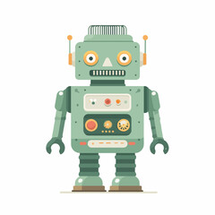 Fototapeta premium Modern Robot Icon in Flat Style