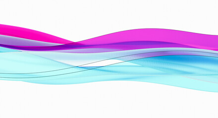 Multilayered Translucent Ribbon of Intersecting Blue and Lavender Fabric Flowing Horizontally Across a Pure White Background, Serving as a Dynamic and Clean Promotional Header.