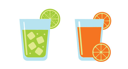 Refreshing citrus drinks in glasses featuring lime and orange flavors