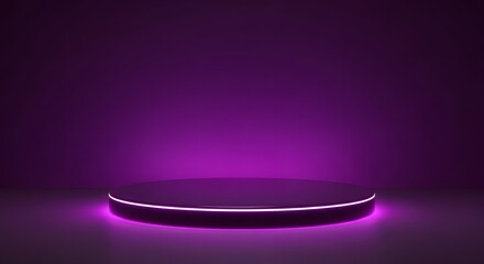 Neon Purple Stage Display Dark Background