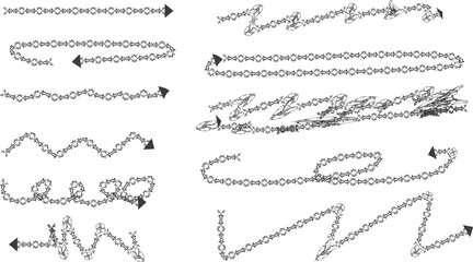 Obraz premium Black ink scribbles and wavy lines graphic elements doodle abstract