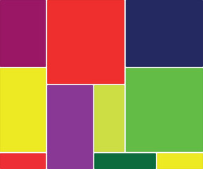 Colorful geometric abstraction featuring rectangles in various hues and arrangements