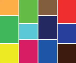 An arrangement of vibrant solid colored rectangles in a grid pattern