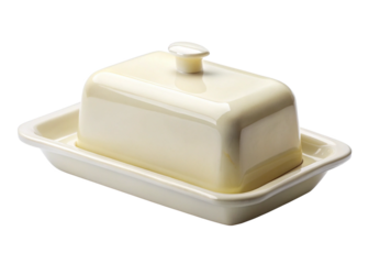 butter dish  isolated on white backgroud