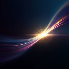 Dynamic Energy Flow: An abstract display of light and motion, featuring vibrant streaks of color converge and radiate from a central point of bright light, suggesting energy, progress, and innovation.