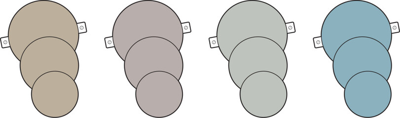 Abstract Composition of Connected Circles Variations in Color and Arrangement for Design Purposes