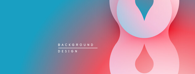 Abstract gradient background. Soft pink, blue hues blend smoothly. Minimalist design with flowing shapes, modern aesthetic.