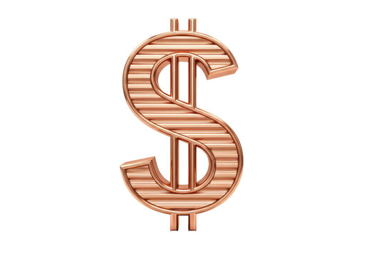 Isolated textured bronze dollar sign for digital finance market stock value rates - Powered by Adobe
