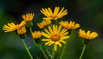 Cluster of bright yellow wildflowers
