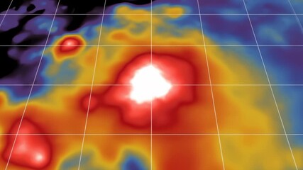 World Map Reveals Hot Spots With Augmented Heat Rendering Grid View - Powered by Adobe
