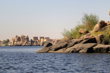 Ancient Egyptian Philae temple in Aswan, Egypt